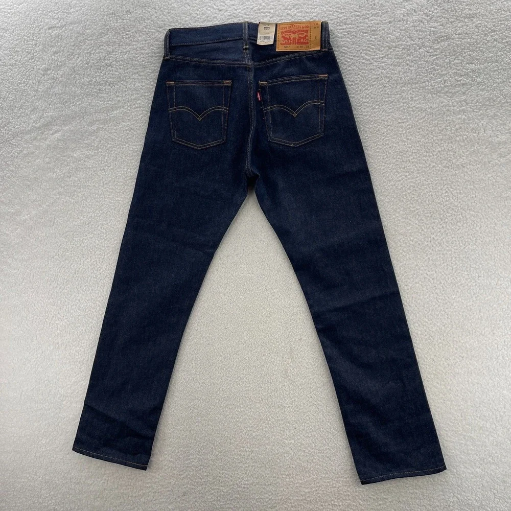 Levis Jeans Mens 30x32 Blue 501 Original Button Fly Shrink to Fit Dark Wash